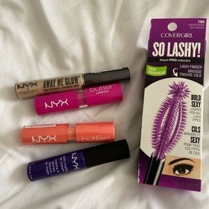 NYX + covergirl bundle w/ makeup pouch, 6 pieces